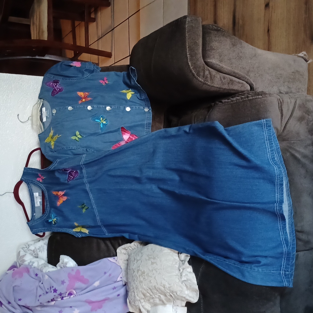 2pc Jean Dress with overcoat
